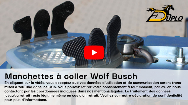 une ferrure ouverte en pince avec des manchettes à coller se trouve sur le dispositif de soudure