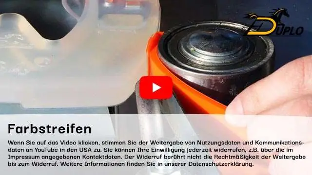 Anschweißen von farbigen Kunststoffstreifen an ein Kunststoffeisen